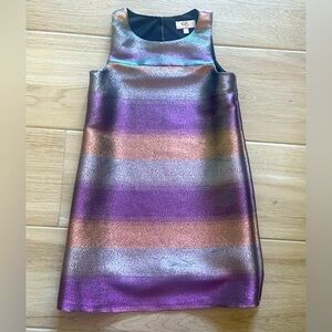 GB Girls Rainbow Striped Glitter‎ Sleeveless Dress M